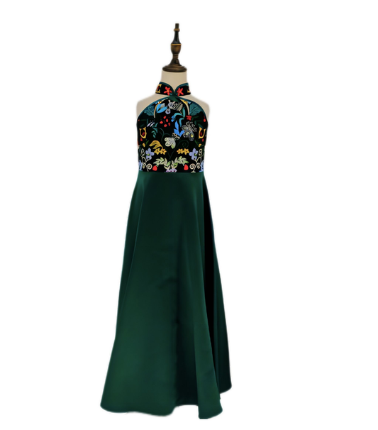 Dark green children's dress B